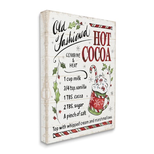 Stupell Industries Old Fashioned Hot Cocoa Recipe Canvas Wall Art